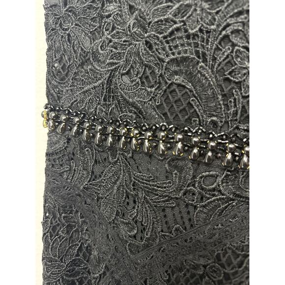 NWT Mac Duggal Black Lace Sleeveless V-Neck 79082 Dress Size 16 - Picture 4 of 14